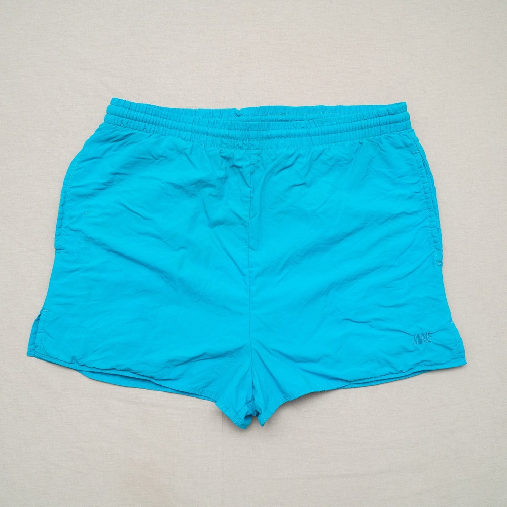 Vintage 80s 90s Nike Cross Training Nylon Lightweight Blue Shorts‎ Adult Medium